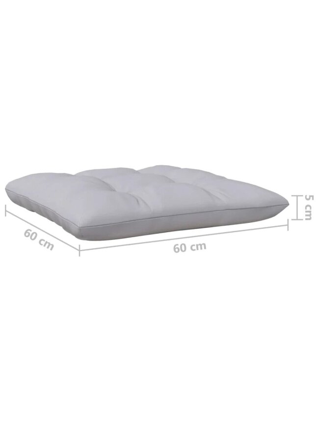 Middle garden sofa section with grey cushions, pine wood 6