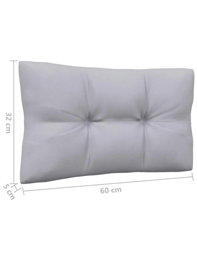 Middle garden sofa section with grey cushions, pine wood 7