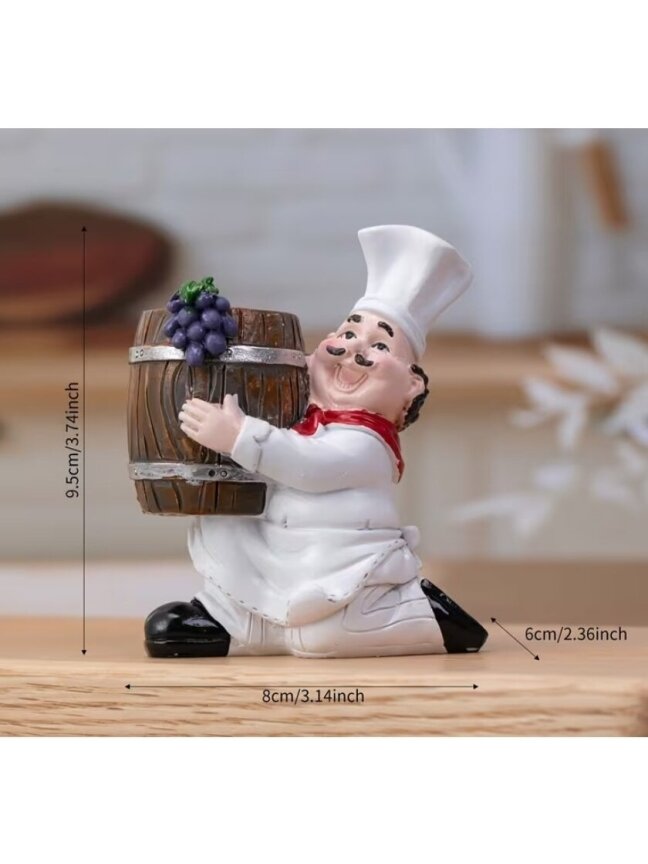 Chef-shaped toothpick holder in a basket. 3
