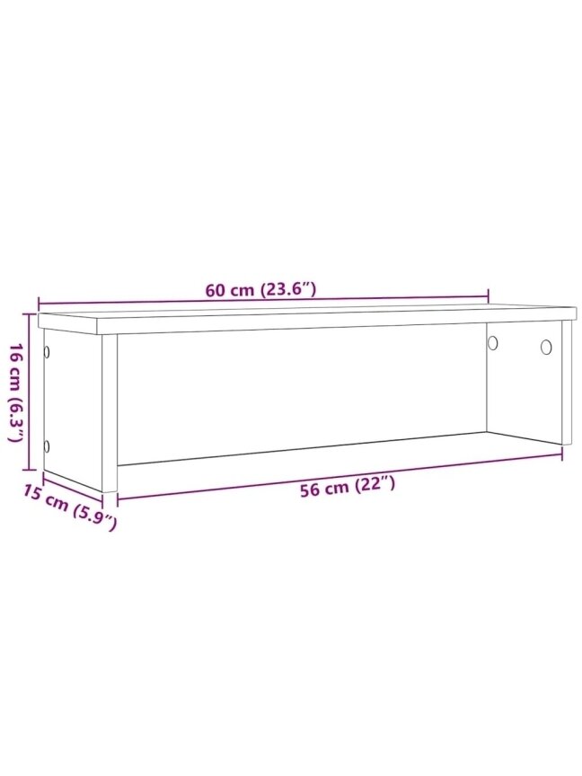 Kitchen Stackable Shelves, 2 pcs, White, 60x15x16 cm 7