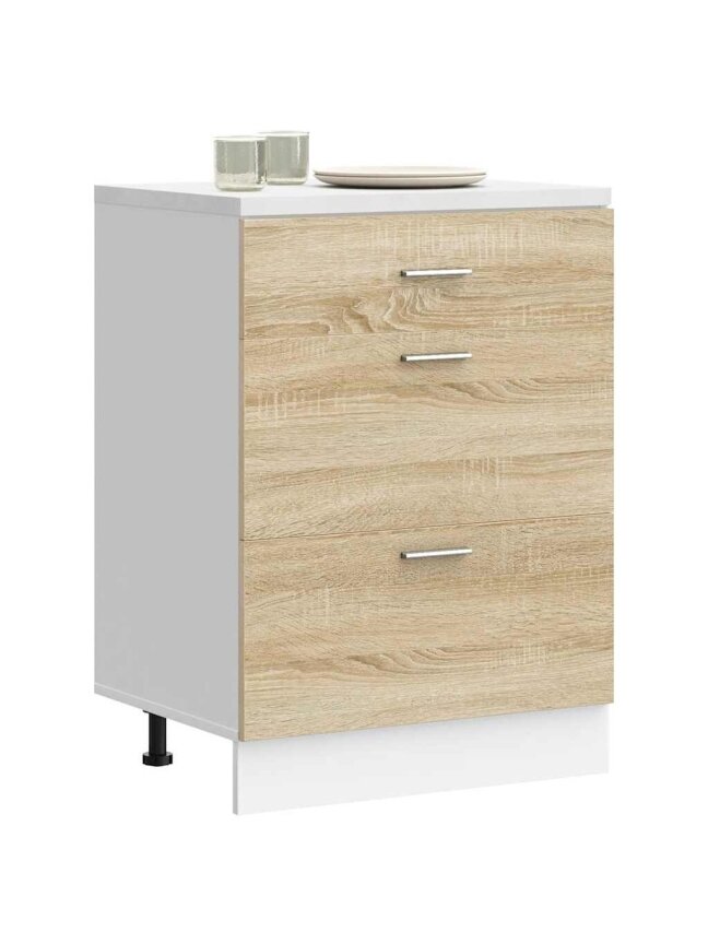 Kitchen Cabinet, “Lyon”, Sonoma Oak, Processed Wood Kitchen Cabinet, “Lyon”, Sonoma Oak, Processed Wood