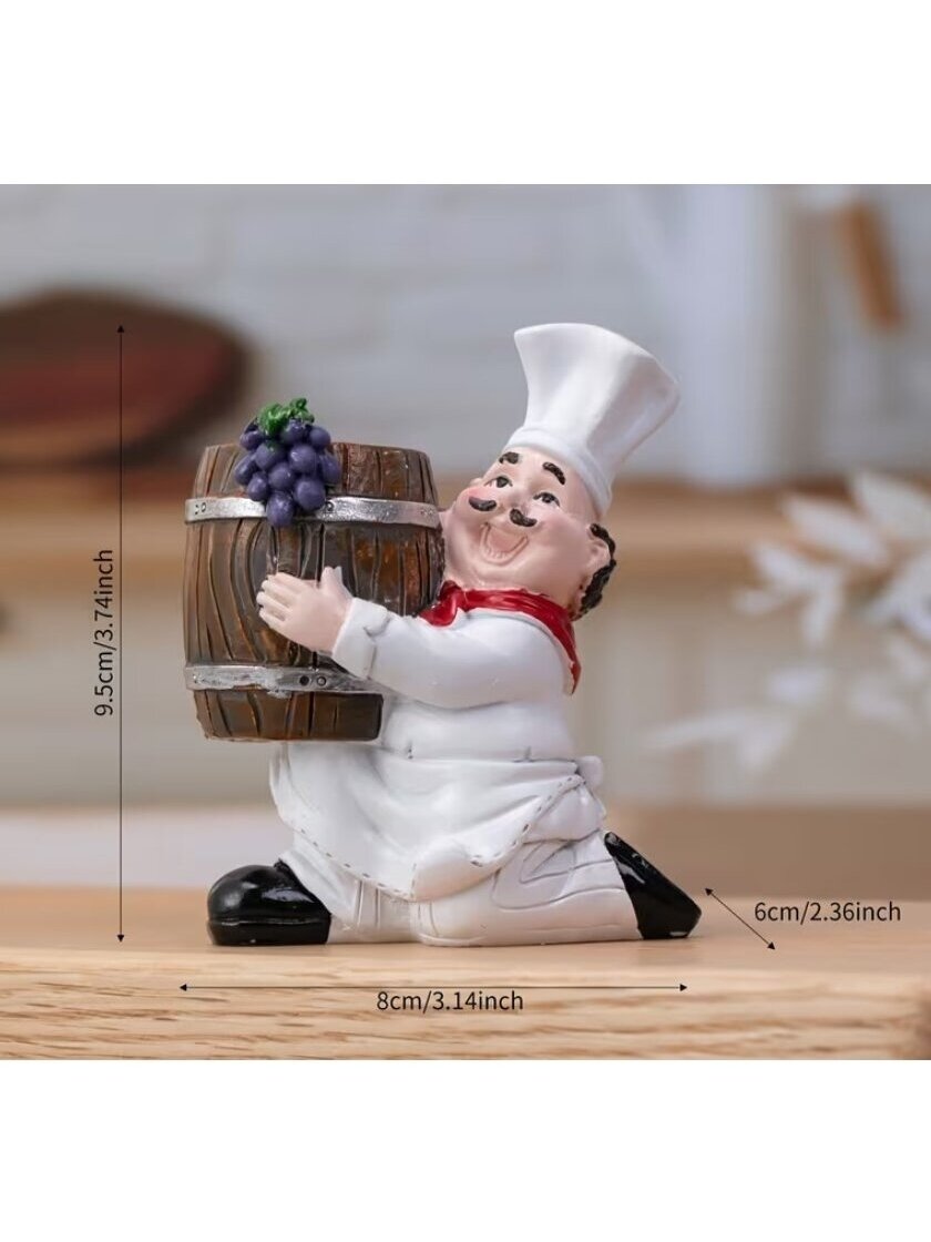 Chef-shaped toothpick holder in a basket. 3