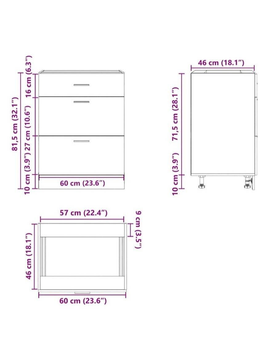 Kitchen Cabinet, “Lyon”, Sonoma Oak, Processed Wood 10 Kitchen Cabinet, “Lyon”, Sonoma Oak, Processed Wood 10