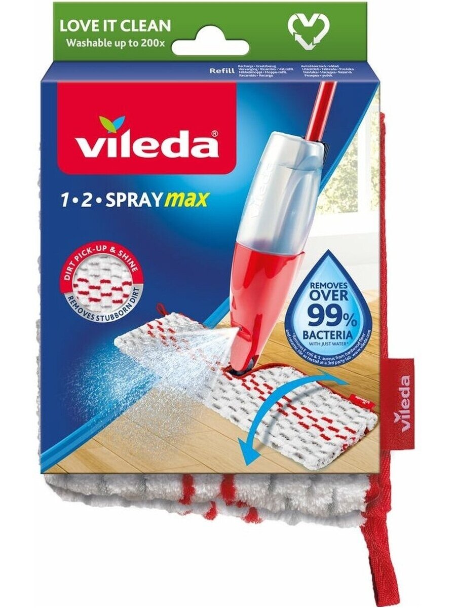 Vileda 1-2 Spray MAX – Replacement Red-White – 4 pcs 1