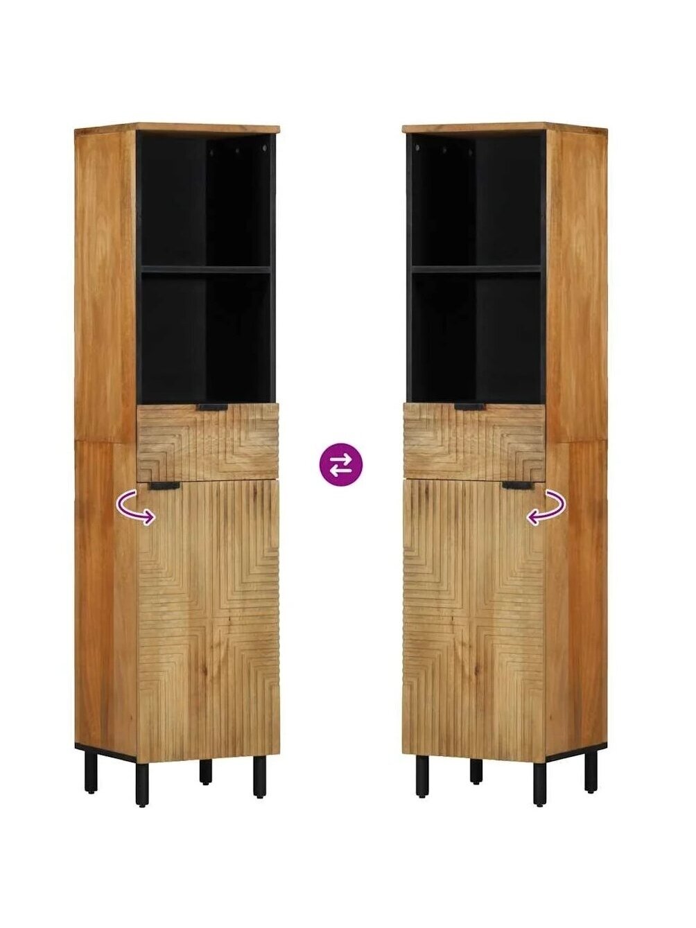 Bathroom Cabinet, Brown, 38×33×160 cm, Solid Mango Wood 5 Bathroom Cabinet, Brown, 38×33×160 cm, Solid Mango Wood 5