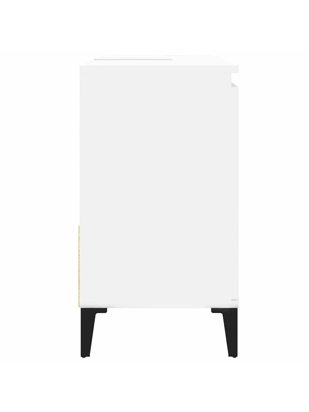 Bathroom Cabinet, White, 65x33x60 cm, Processed Wood 7 Bathroom Cabinet, White, 65x33x60 cm, Processed Wood 7