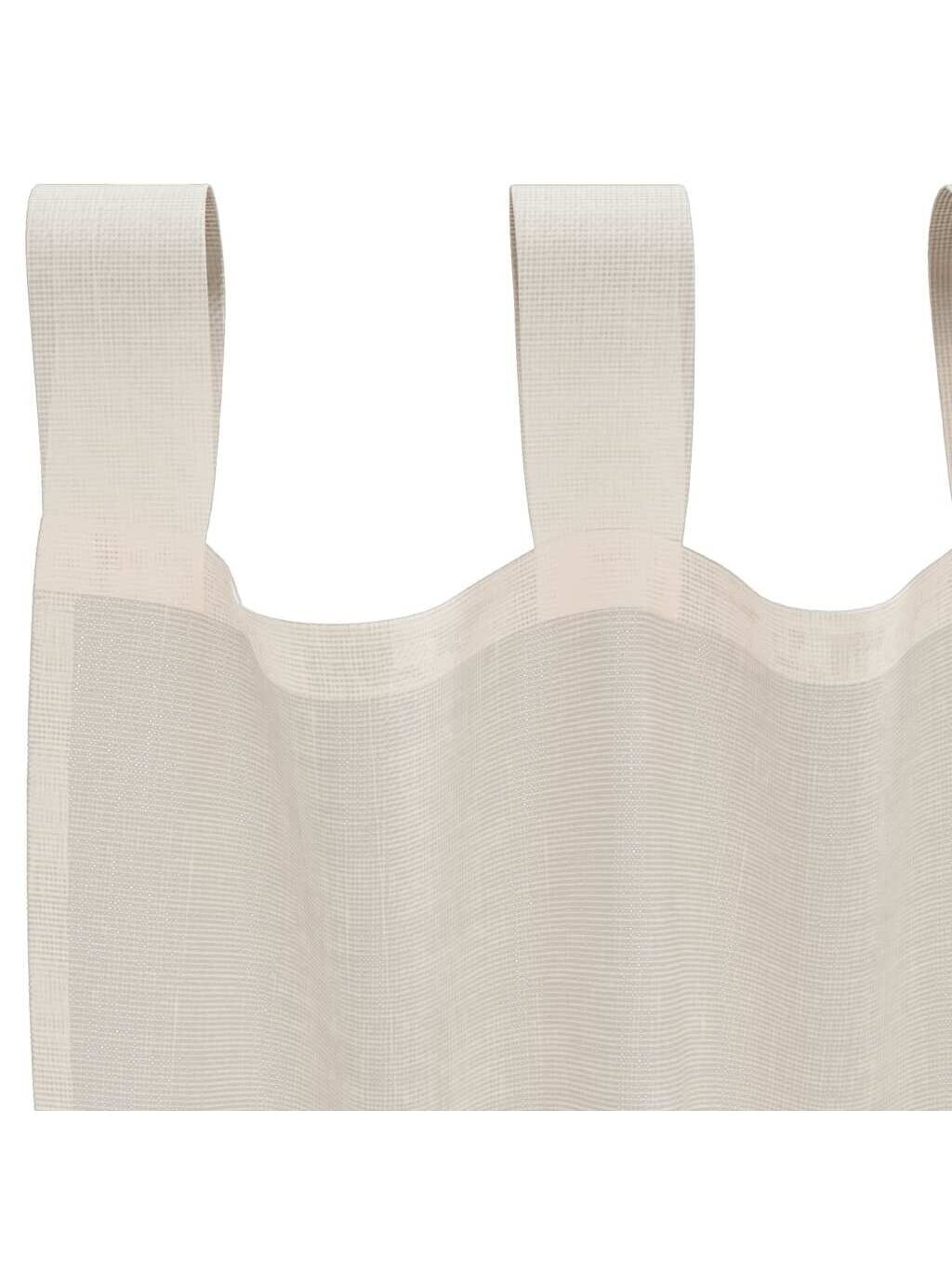 Voile curtains with top panel, 2 pcs, cream color 3