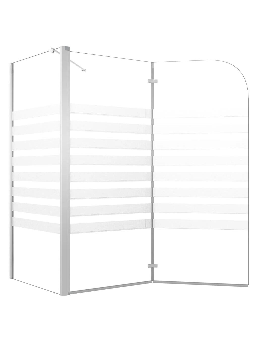 Bathroom partition, 120x68x130 cm, tempered glass, striped 4