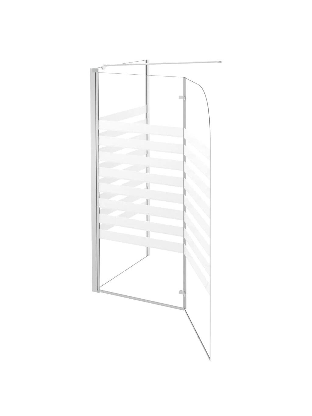 Bathroom partition, 120x68x130 cm, tempered glass, striped 5