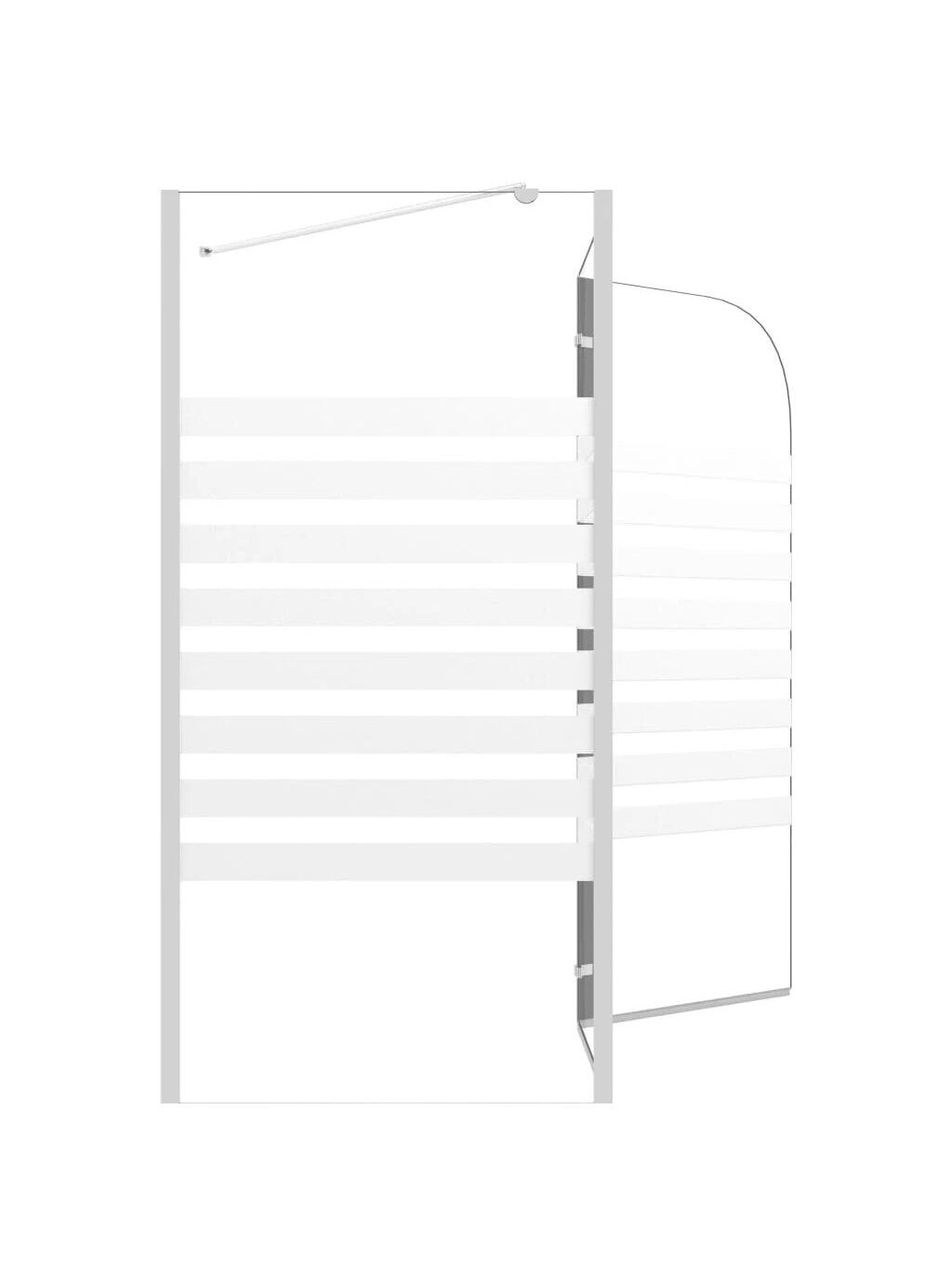 Bathroom partition, 120x68x130 cm, tempered glass, striped 6