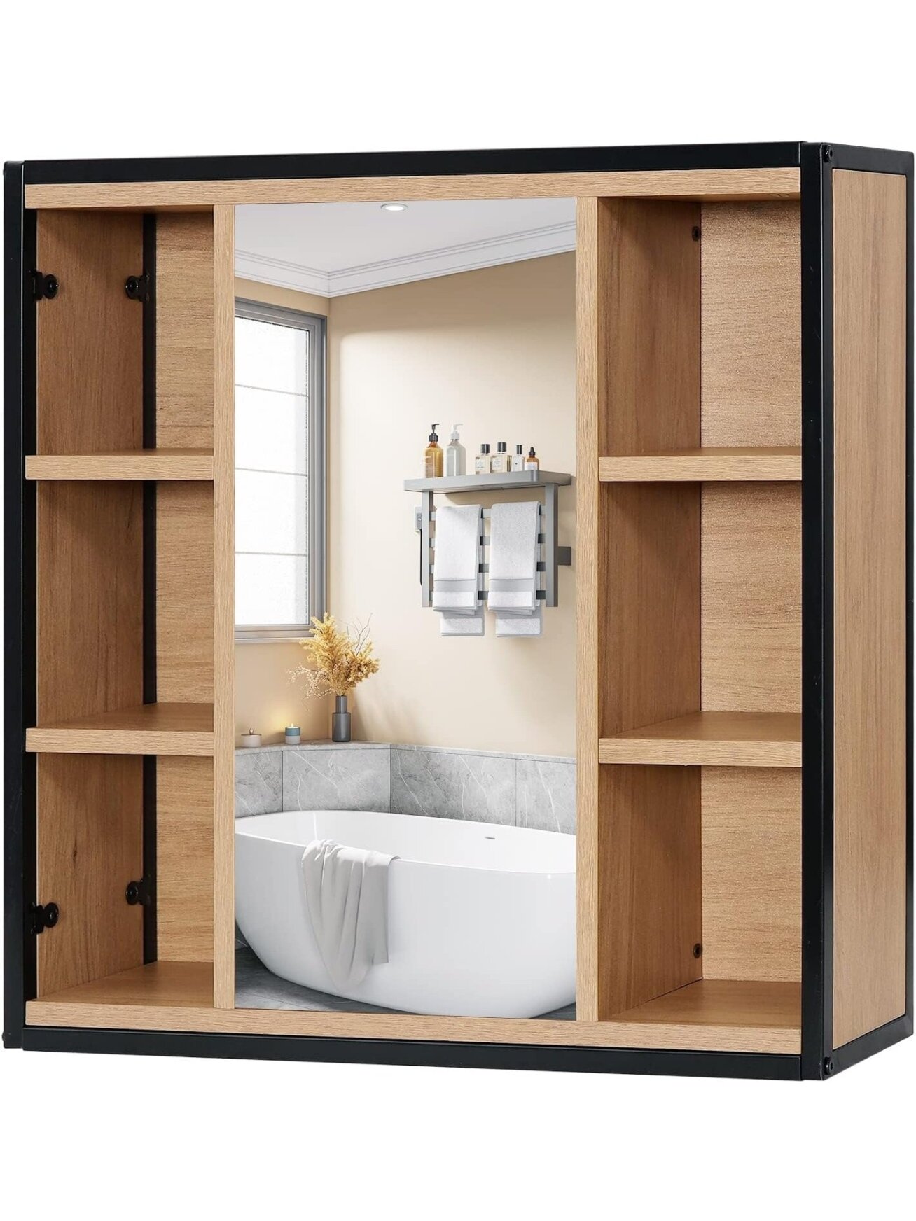 Bathroom cabinet with mirror, 60 × 58 × 16 cm 1 Bathroom cabinet with mirror, 60 × 58 × 16 cm 1