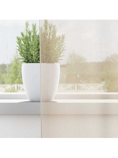 Voile curtains with top panel, 2 pcs, cream color