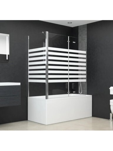 Vannas istabas starpsiena, 120x68x130 cm, rūdīts stikls, svītraina