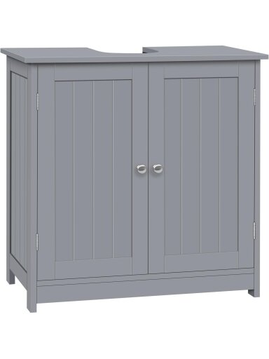 Шкафчик под раковину для ванной комнаты, светло-серого цвета, 60 x 30 x 60 см.