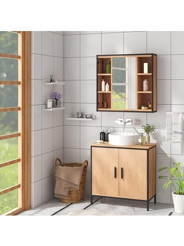 Bathroom cabinet with mirror, 60 × 58 × 16 cm Bathroom cabinet with mirror, 60 × 58 × 16 cm