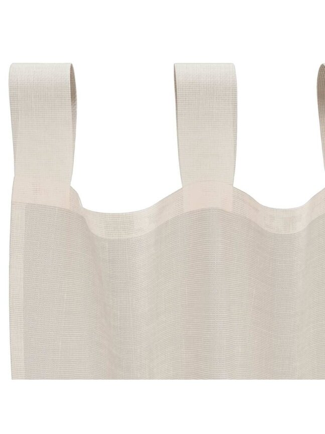 Voile curtains with top panel, 2 pcs, cream color 3