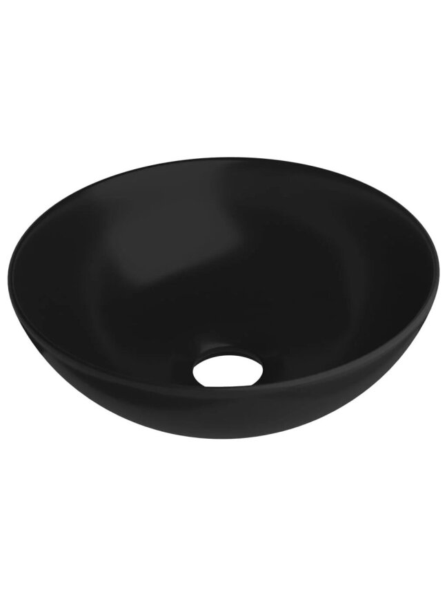Bathroom sink, matte black, ceramic, round 1