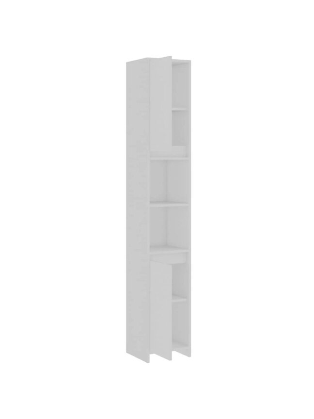 Bathroom cabinet, White, 30×30×183.5 cm, Wood 4 Bathroom cabinet, White, 30×30×183.5 cm, Wood 4