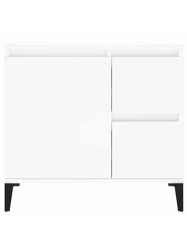 Bathroom Cabinet, White, 65x33x60 cm, Processed Wood 6 Bathroom Cabinet, White, 65x33x60 cm, Processed Wood 6