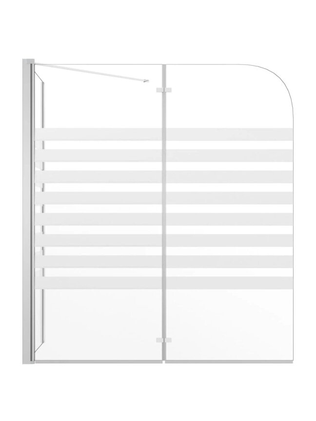 Bathroom partition, 120x68x130 cm, tempered glass, striped 2