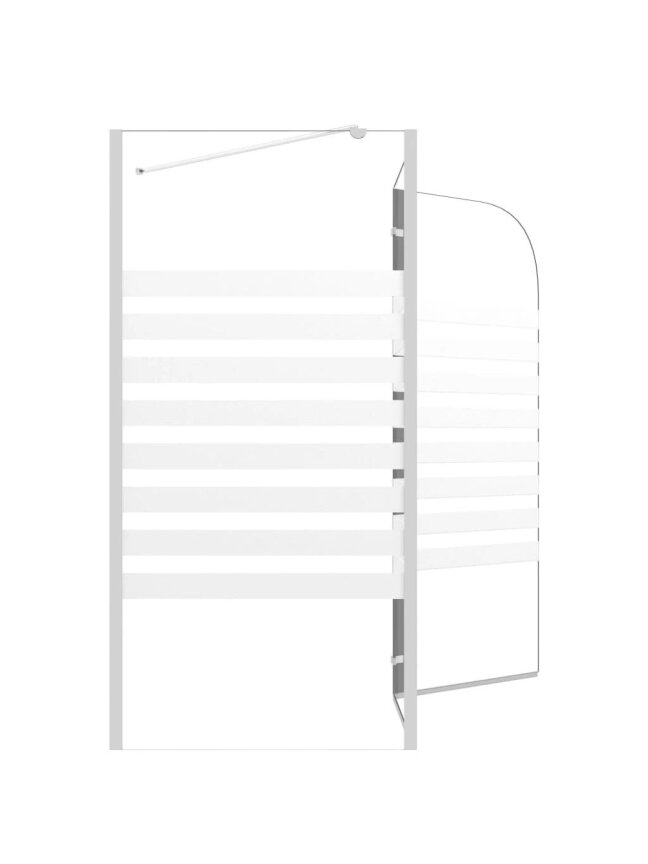 Bathroom partition, 120x68x130 cm, tempered glass, striped 6