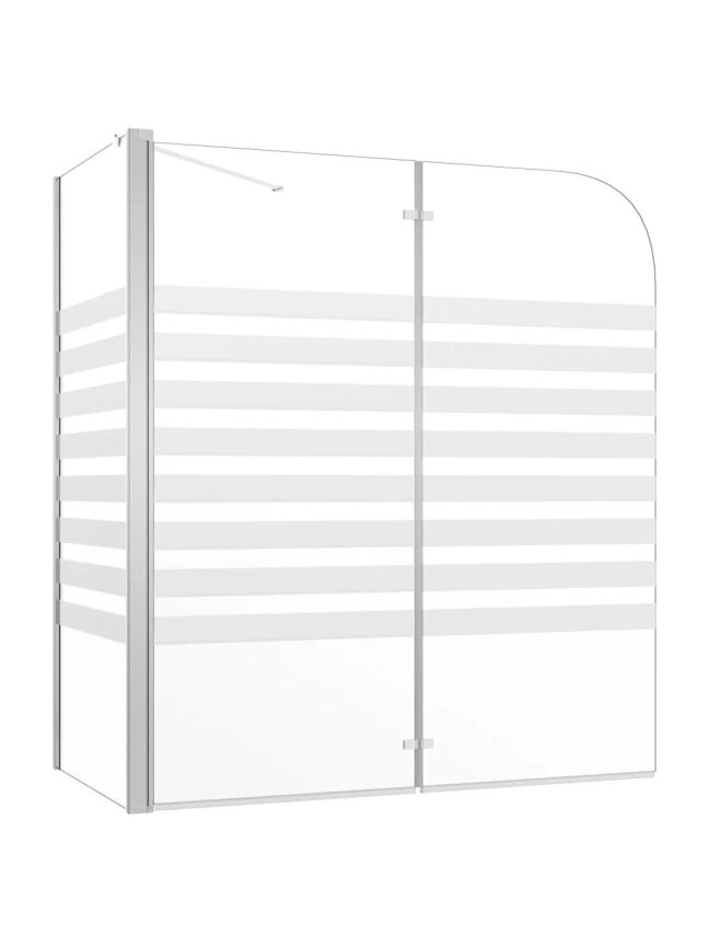 Bathroom partition, 120x68x130 cm, tempered glass, striped 1