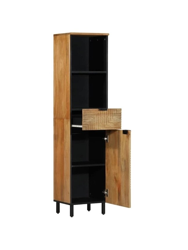 Bathroom Cabinet, Brown, 38×33×160 cm, Solid Mango Wood 4 Bathroom Cabinet, Brown, 38×33×160 cm, Solid Mango Wood 4