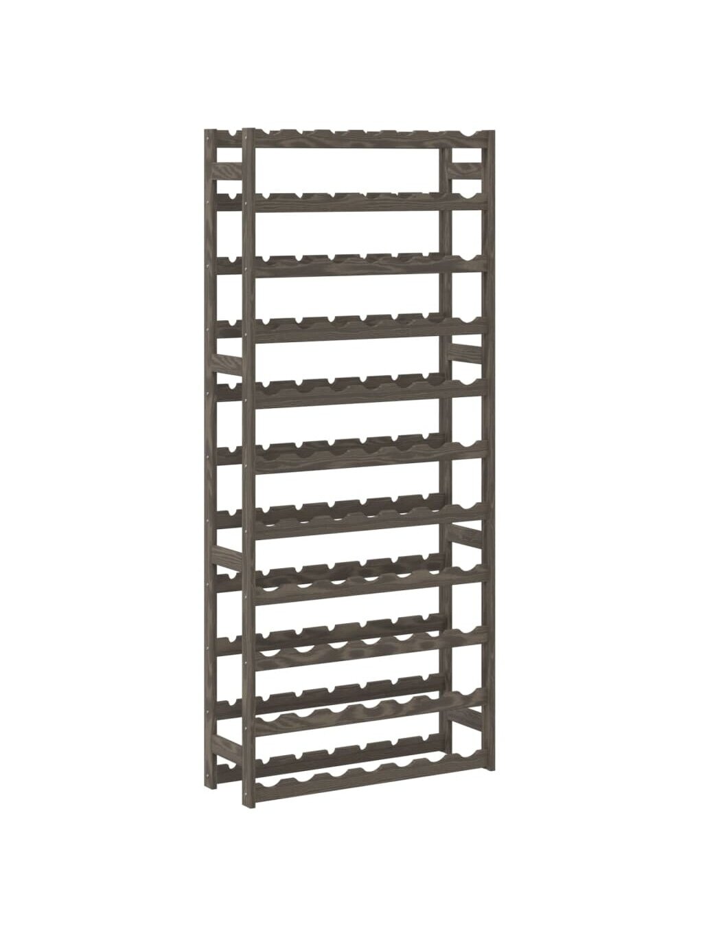 Wine rack for 77 bottles, gray, solid pine wood 3