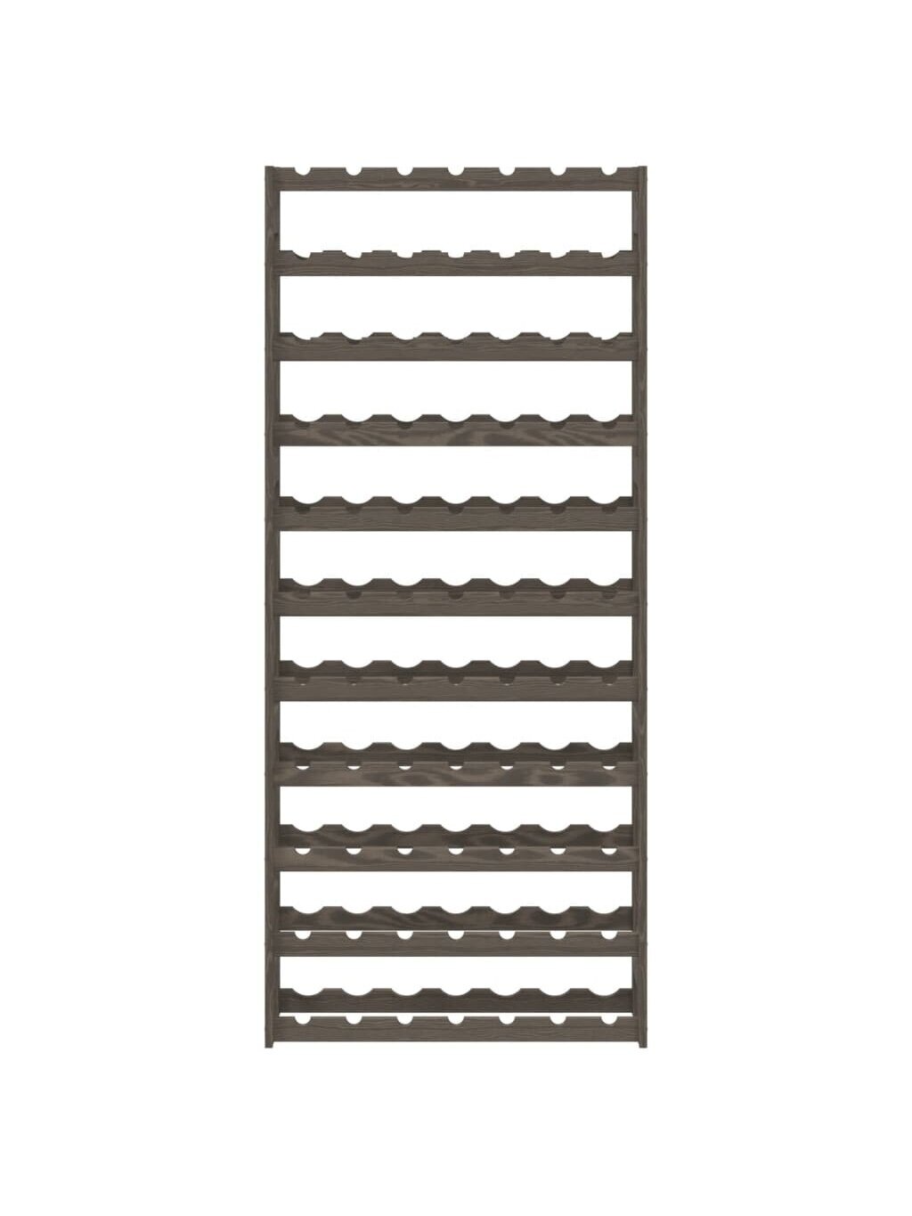 Wine rack for 77 bottles, gray, solid pine wood 1