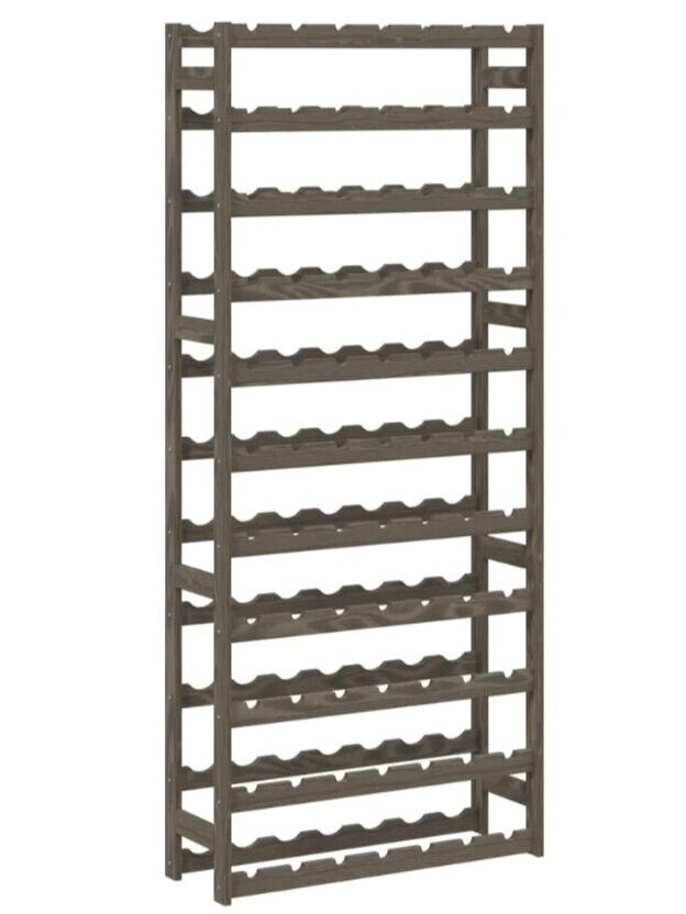 Wine Rack for 77 Bottles, Gray, Pine Wood 3