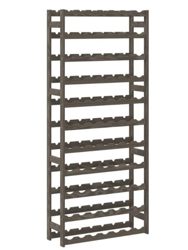 Wine Rack for 77 Bottles, Gray, Pine Wood 1