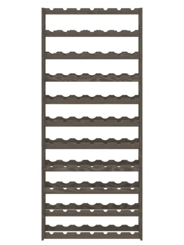 Wine Rack for 77 Bottles, Gray, Pine Wood 4
