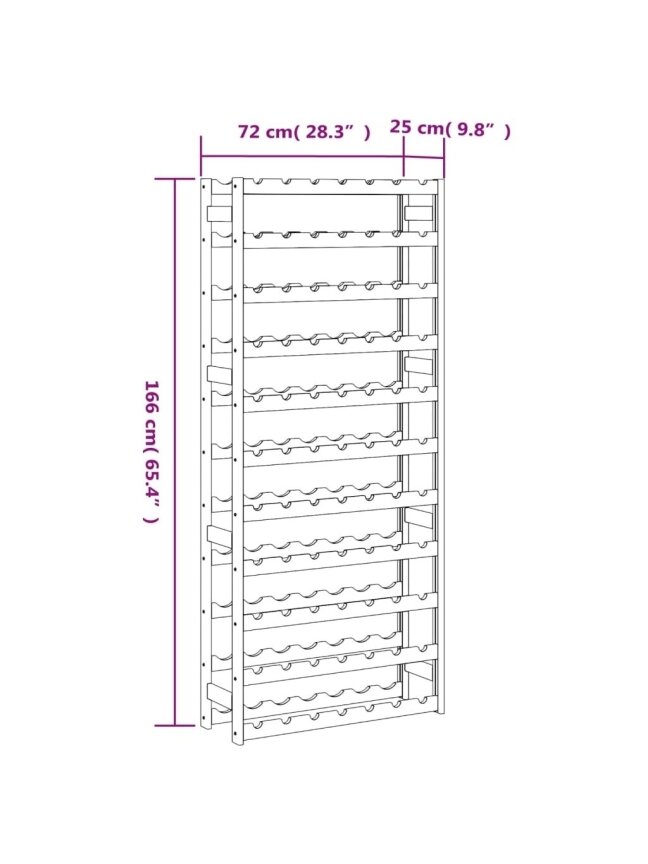 Wine Rack for 77 Bottles, Gray, Pine Wood 6