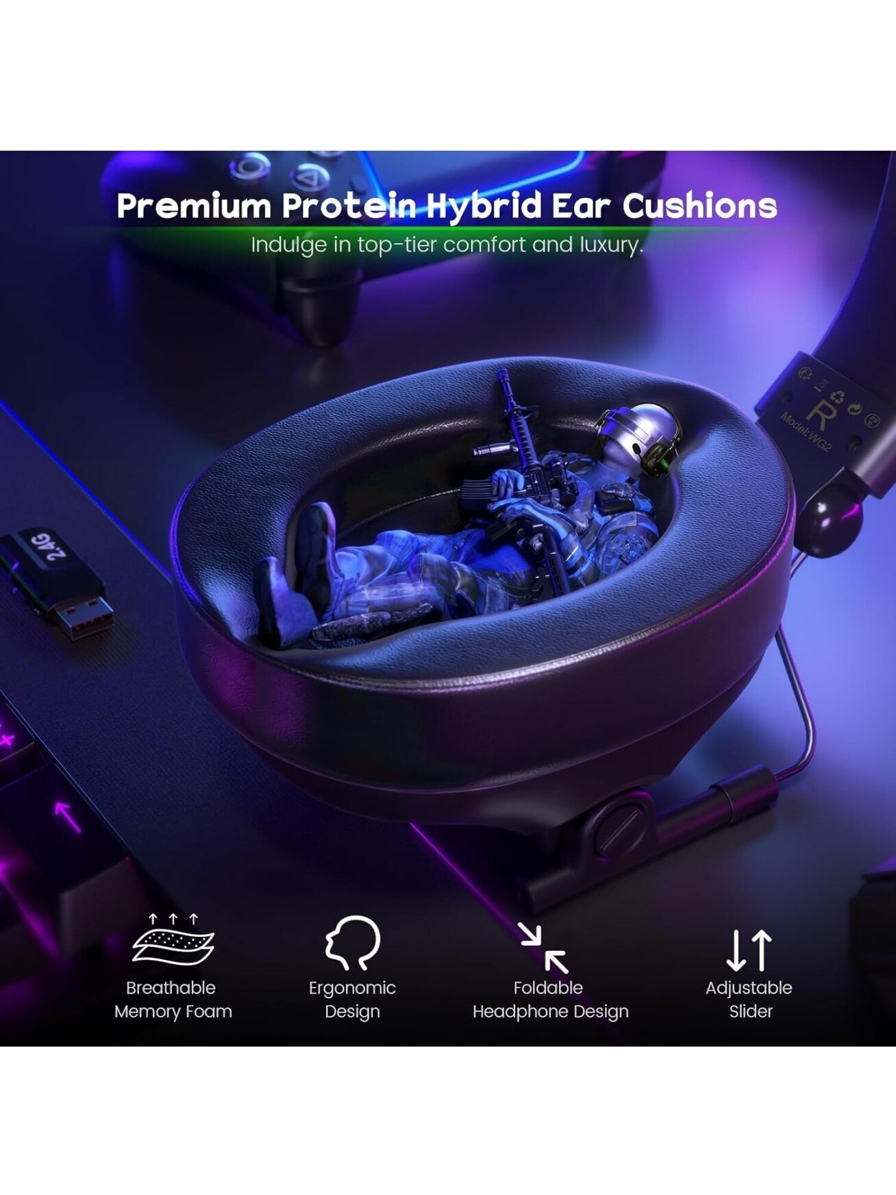 WESEARY WG2 Wireless Gaming Headset 2