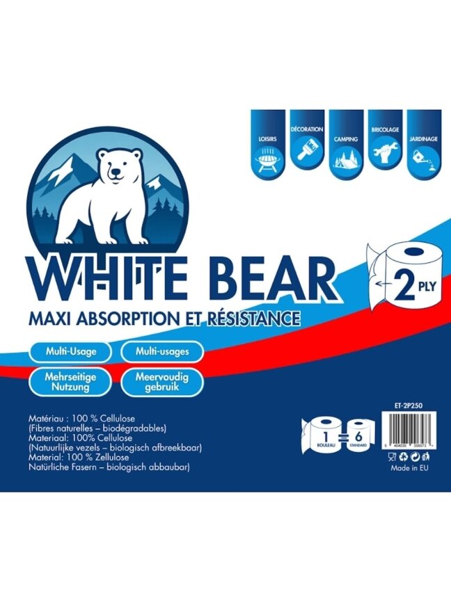 White Bear 6 Rolls of Biodegradable Kitchen Towels 4