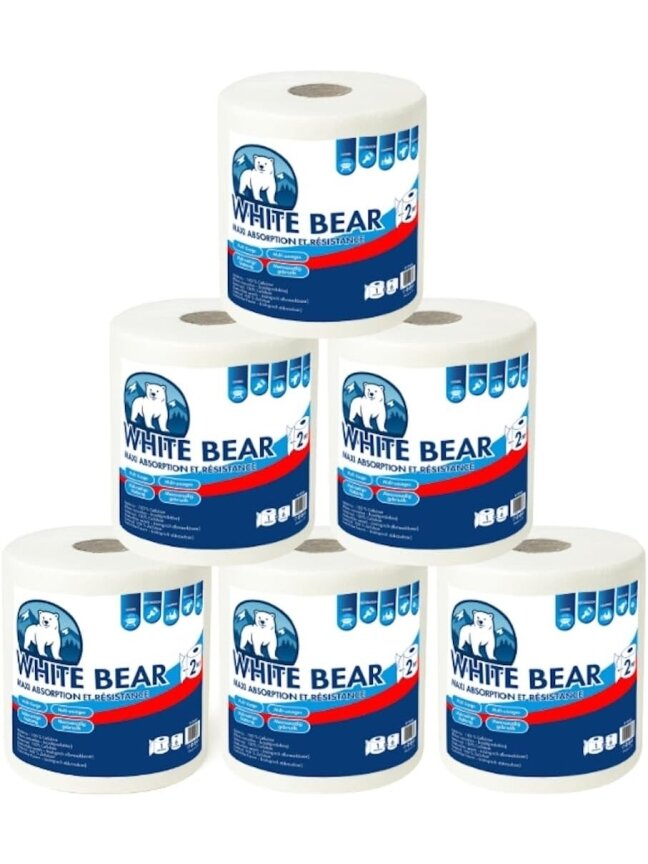 White Bear 6 Rolls of Biodegradable Kitchen Towels