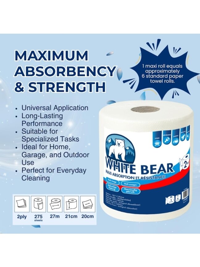 White Bear 6 Rolls of Biodegradable Kitchen Towels 2