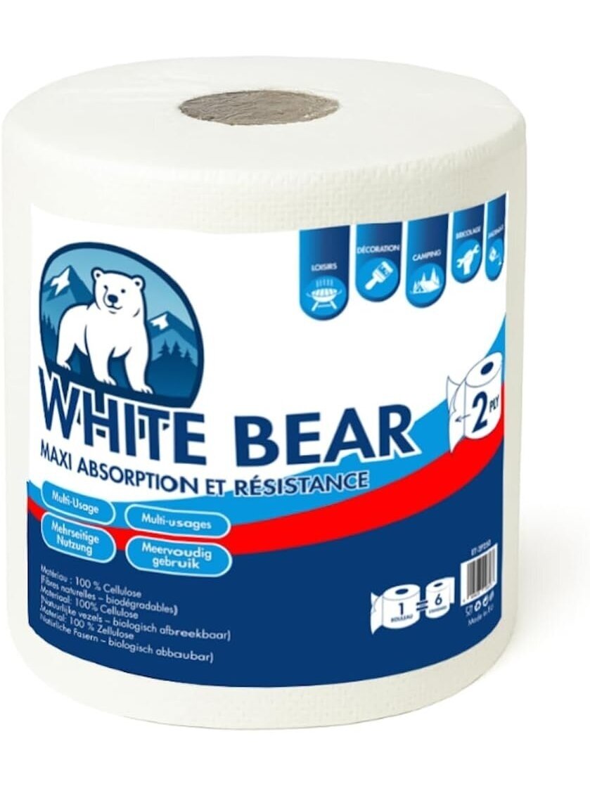 White Bear 6 Rolls of Biodegradable Kitchen Towels 1