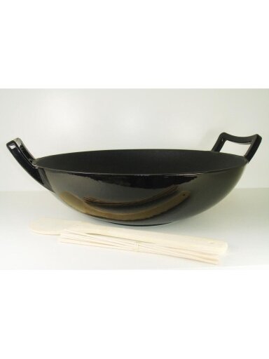 Wok Pan – Cast Iron – 36 cm – Black
