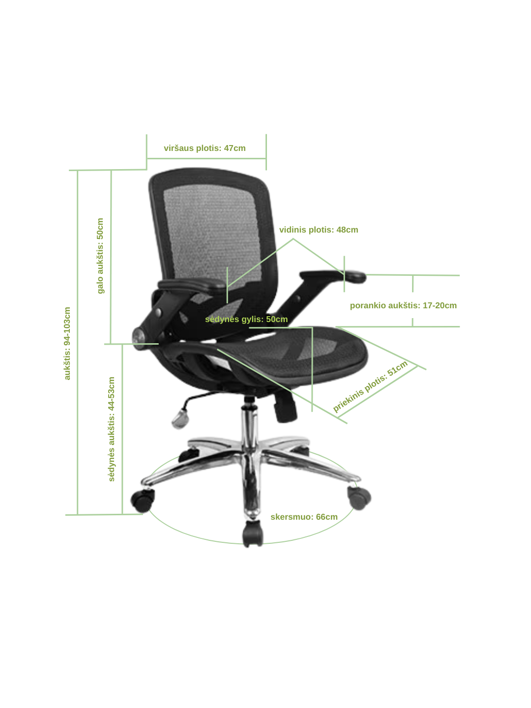 YULUKIA 200001 ergonomiška biuro/ofiso kėdė 5