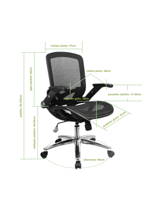 YULUKIA 200001 ergonomiška biuro/ofiso kėdė 5