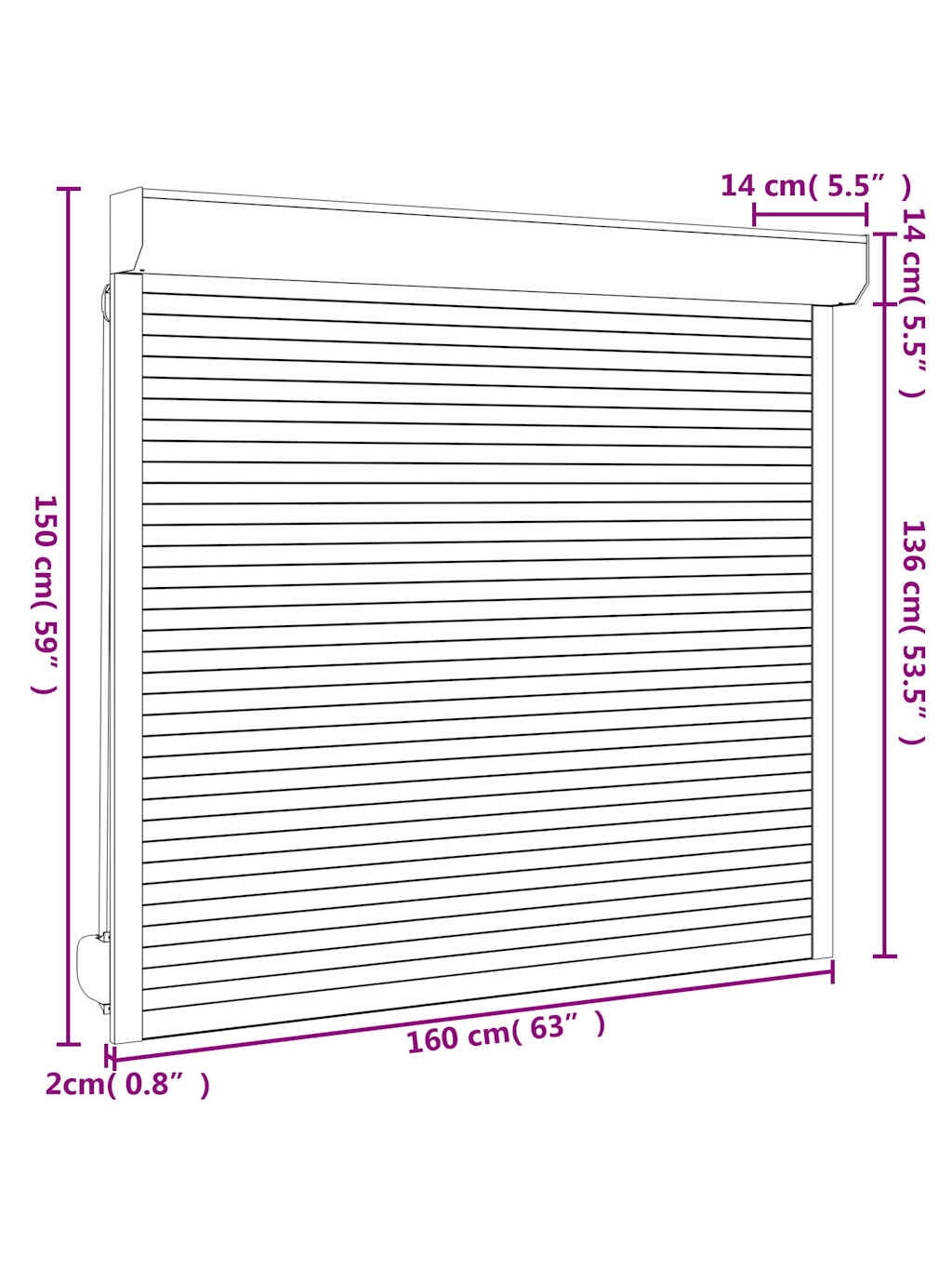 Blinds, anthracite, 160 x 150 cm, aluminum 5