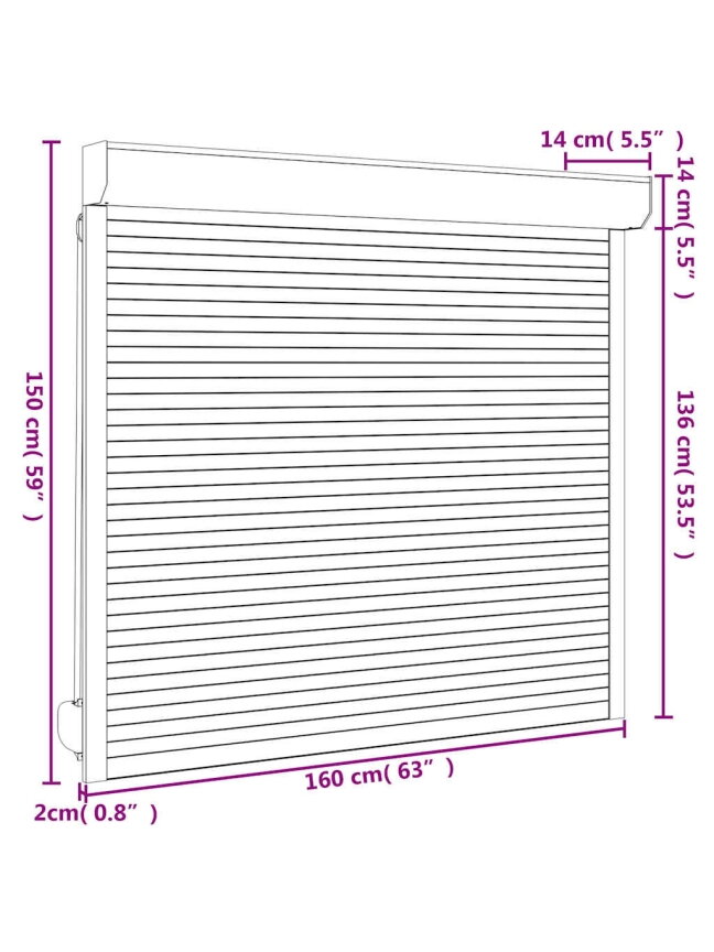 Blinds, anthracite, 160 x 150 cm, aluminum 5