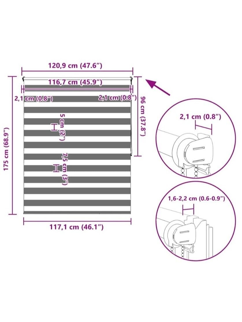 Zebra ruloo, 120 × 175 cm, hall 9